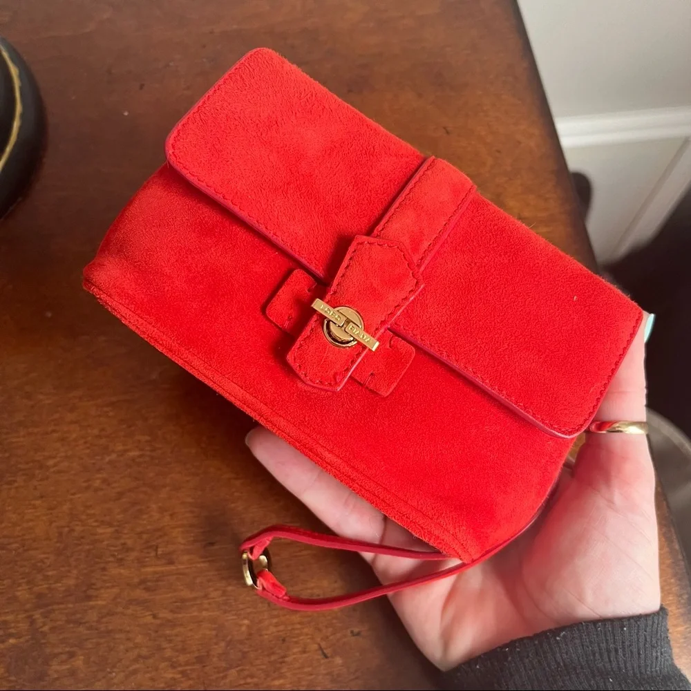 Suede Tres Jolie Pochette in red - Picture 2 of 11